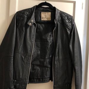 Black leather jacket
